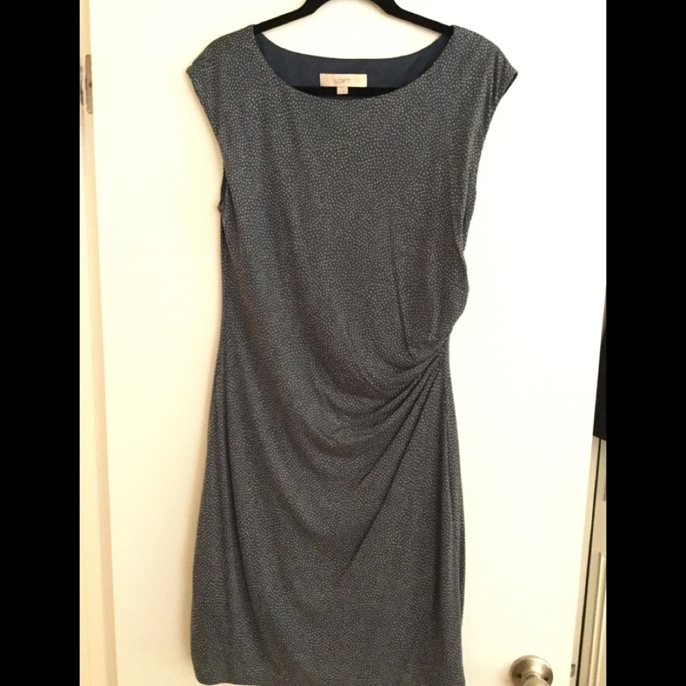 Slinky gray dotted dress from Loft